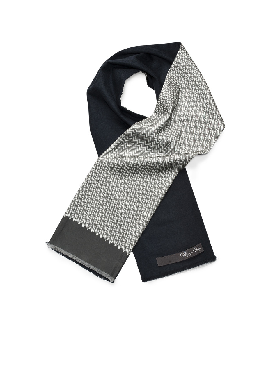 The Patterned Silk + Cashmere Scarf | Women's Scarves With A Menswear Twist