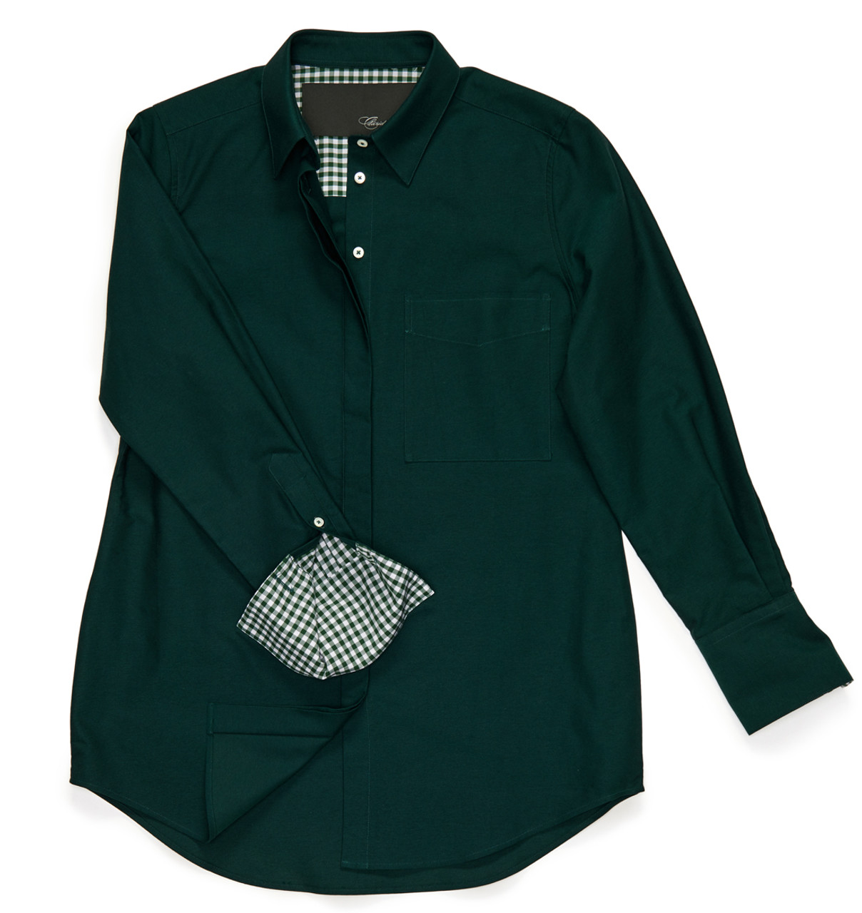 The Modified Boyfriend Shirt in Hunter Green