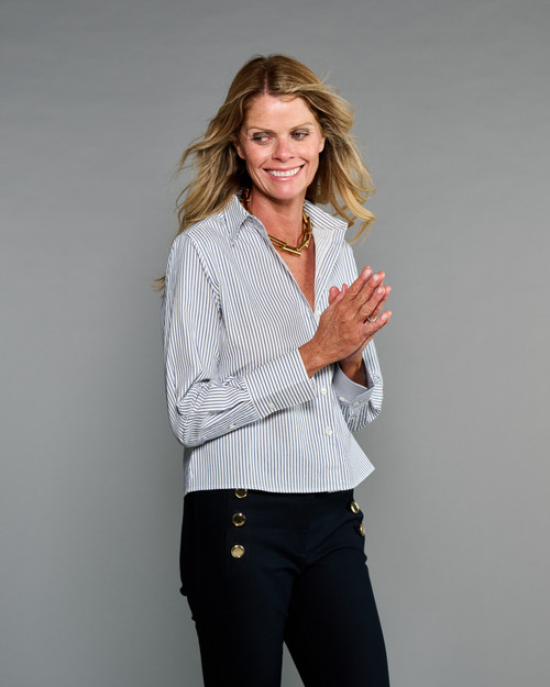 The Crop in Sky Blue Stripe Seersucker