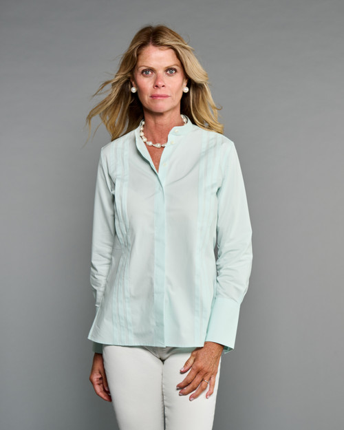 The Annie Shirt in Cool Mint (easy-care) 