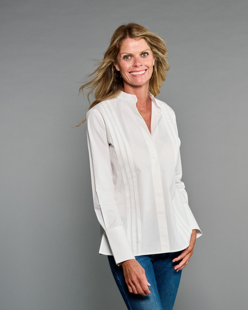 The Annie Shirt in Crisp White (Easy-Care)