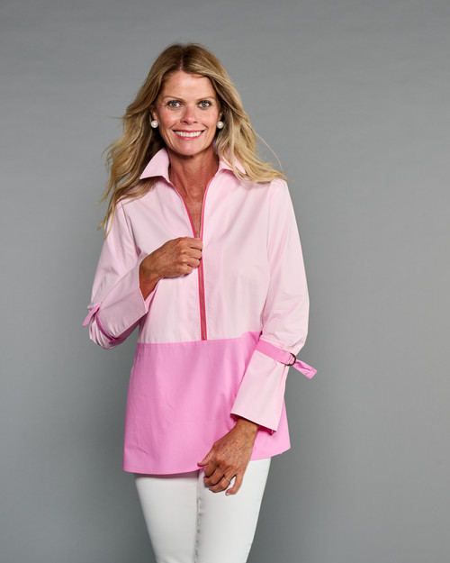 The Paula Popover in Lipstick Pink (Easy-Care)