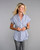 The Cap Sleeve League in Navy Awning Stripe The Cap Sleeve League in Navy Awning Stripe