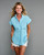 The Cap Sleeve Tunic in Pool Blue Stripe