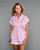 The Cap Sleeve League in Rose Pink Stripe (Easy-Care)