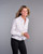 The Asymmetrical Pleat Shirt in White Twill Weave (easy-care)