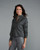 The Crop in Charcoal Flannel with Ribbon Trim