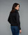 The League Crop in Pitch-Black Poplin (easy-care)