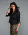 The League Crop in Pitch-Black Poplin (easy-care)