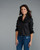 The League Crop in Pitch-Black Poplin (easy-care)