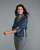 The League Crop in Dark Denim with Ribbon Trim