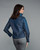 The League Crop in Dark Denim with Ribbon Trim