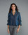 The League Crop in Dark Denim with Ribbon Trim