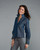 The League Crop in Dark Denim with Ribbon Trim