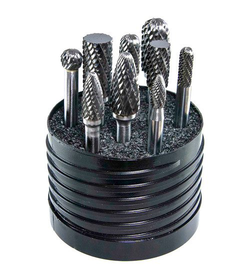 SET 4,SOLID CARB BUR SET DBL CUT