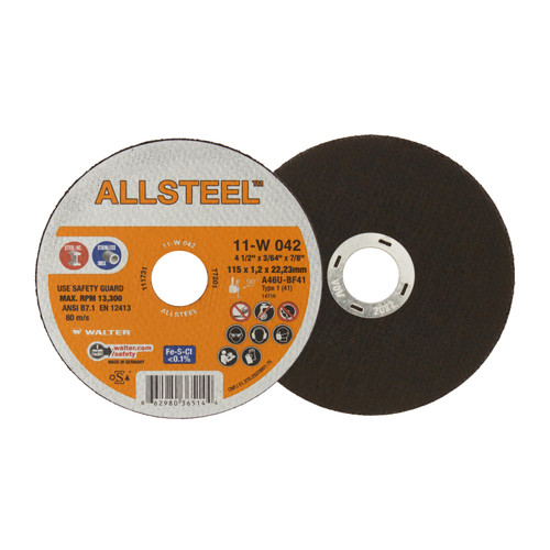 ALLSTEEL 4.5X3/64X7/8'' T1 CUT-OFF WHEEL-11W042