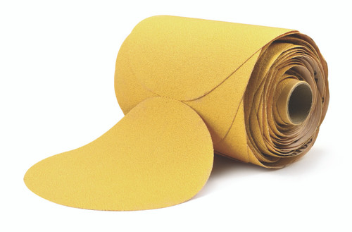 SHUR-KUT® 5" Aluminum Oxide Gold Paper PSA Disc Roll, 100 Grit