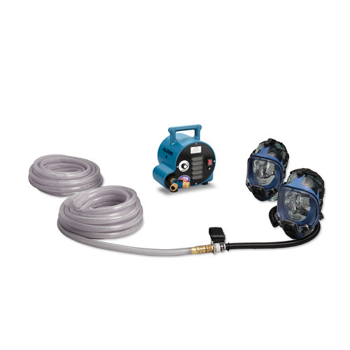 9200-02A-2- Full Mask Breathing Air Blower Respirator System w/ 2 50 Hoses