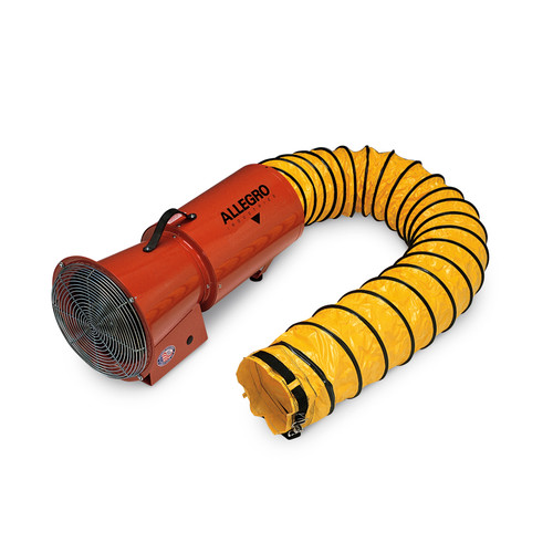 9506-25-8" Axial DC Metal Blower w/ Canister & 25 Ducting, 37 lbs.
