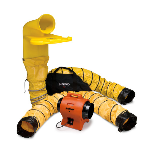 9520-398M-8" Axial AC Industrial Plastic Blower System w/ 8" MVP (9539-08 Blower)