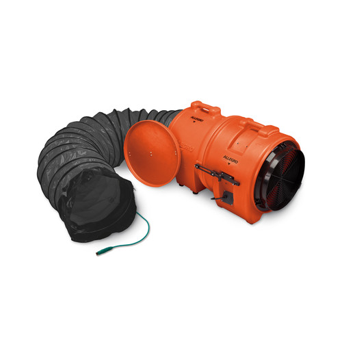 9558-15-16" Axial Explosion-Proof (EX) Plastic Blower w/ Canister & 15 Statically Conductive Ducting, 78 lbs.