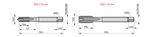 E011M10X1.25-MF Machine Tap Spiral Point
