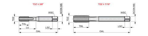 E5244-48NO2-HSS Straight Flute Hand Tap, UNF, ISO Standard