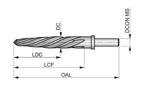 B12213/16-Straight Car Reamers, LH Helical Flute