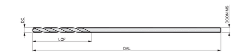 501-12N1-501-12 Extra Length Aircraft Extension Drill