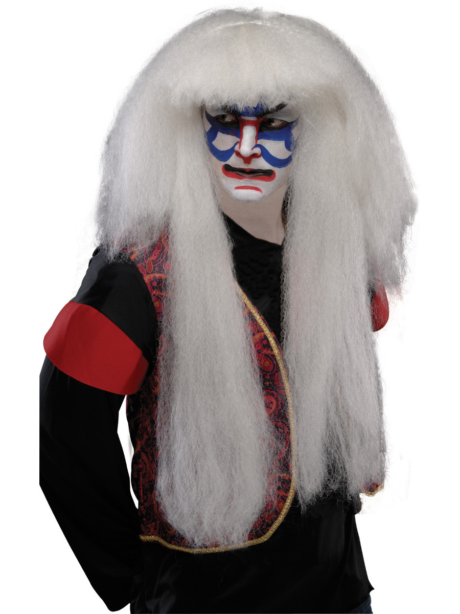 Adult's White Japanese Kabuki Theatre Wig