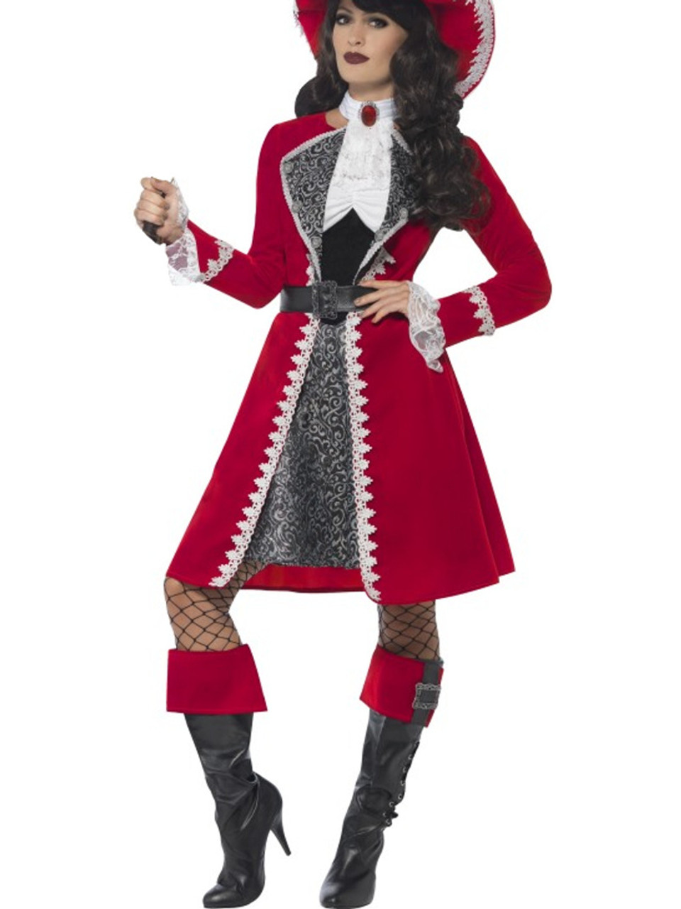 Women's Scarlet Red Pirate Captain Costume