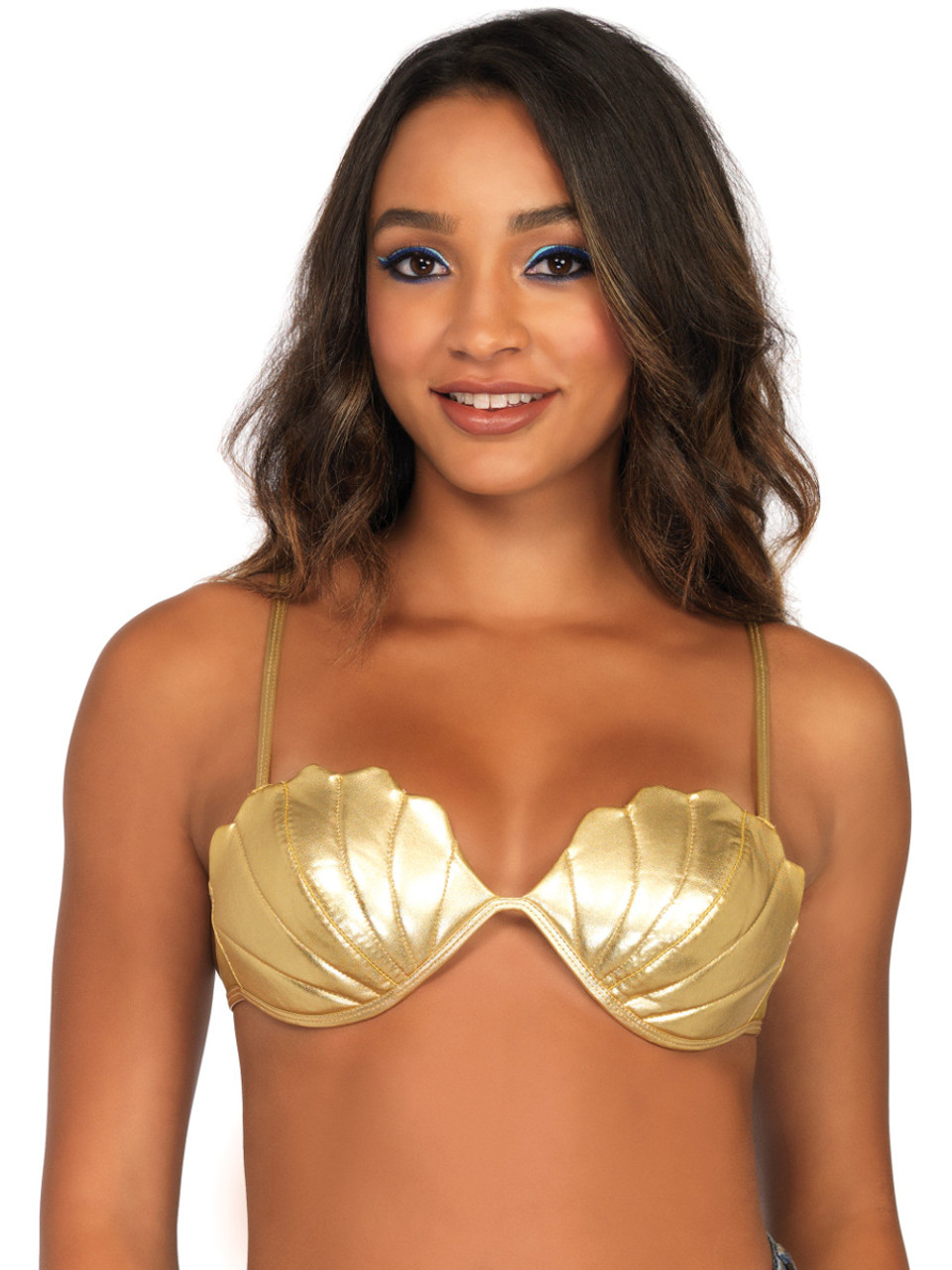 Mermaid Women's Gold Shell Bra Top