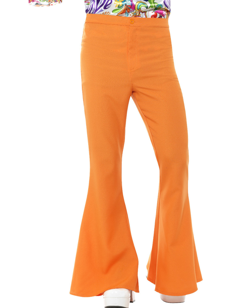 70s Orange Men's Flared Disco Pants