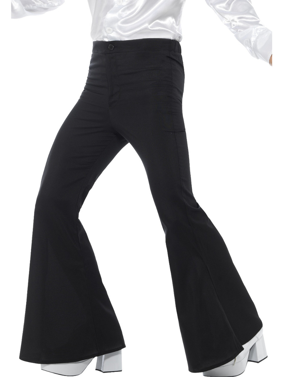 Men's Retro Disco Pants 70S Disco Fashion Fever Solid Black  Flared Pants Vintage Trousers Bell Bottoms Outfit (Black, Small) :  Clothing, Shoes & Jewelry