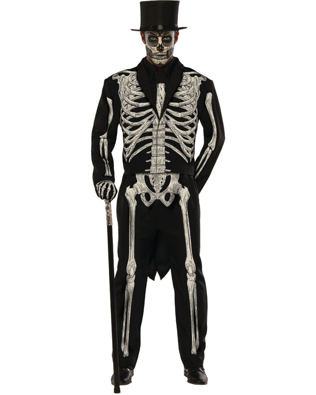 Mens Skeleton Tailcoat Tuxedo Costume 8955