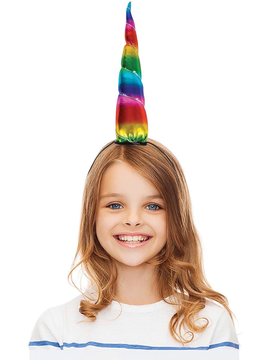Plush Rainbow Unicorn Horn Headband1