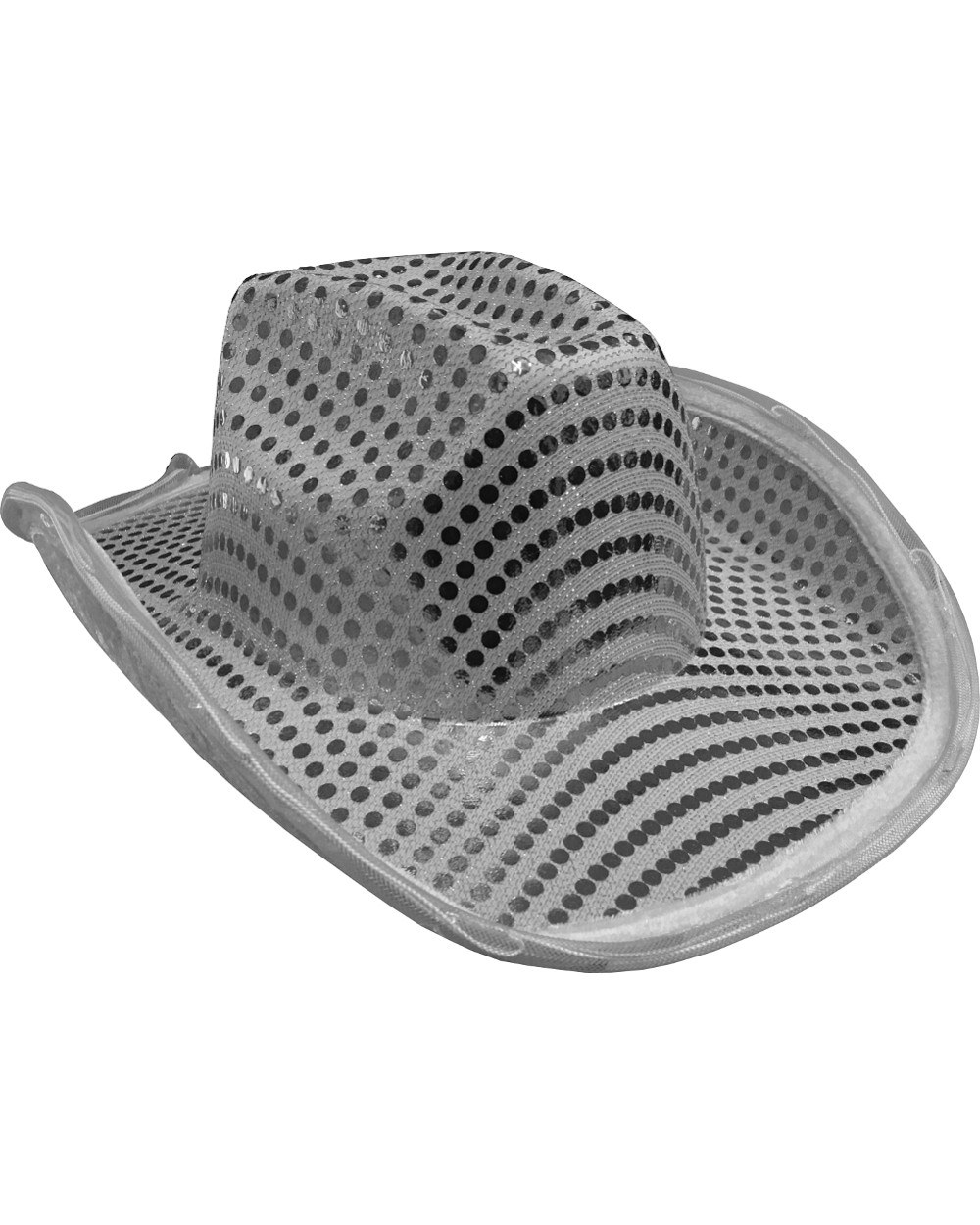 White Sequin Light Up Adult's Cowboy Hat