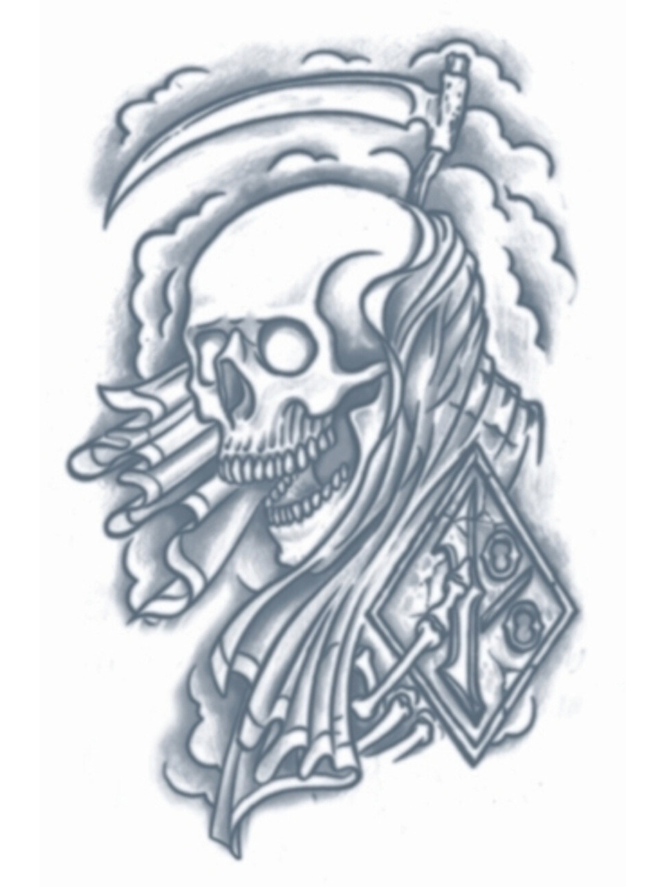 Grim Reaper Tattoo - Realistic Temporary Tattoos | Tattoo Icon – TattooIcon