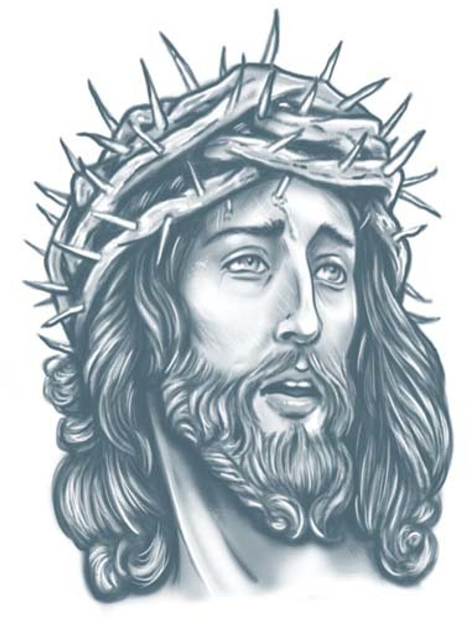 jesus face with thorns tattoo