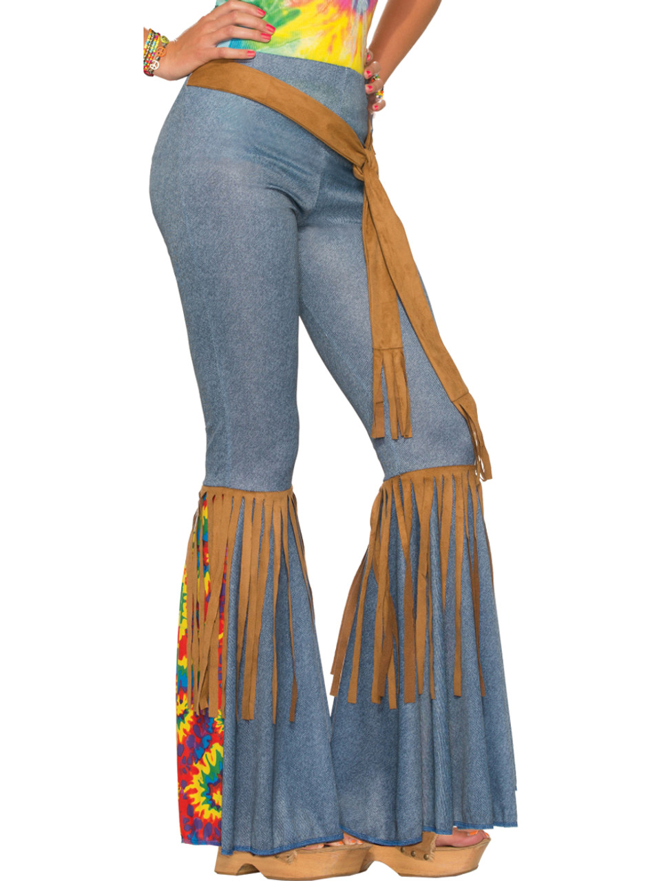 Groovy Flared Bell Bottom 1960s 1970s Hippie Retro Costume Pants