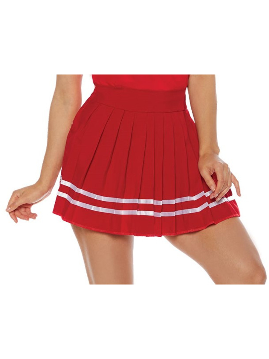 Red Cheerleader Womens Costume Skirt