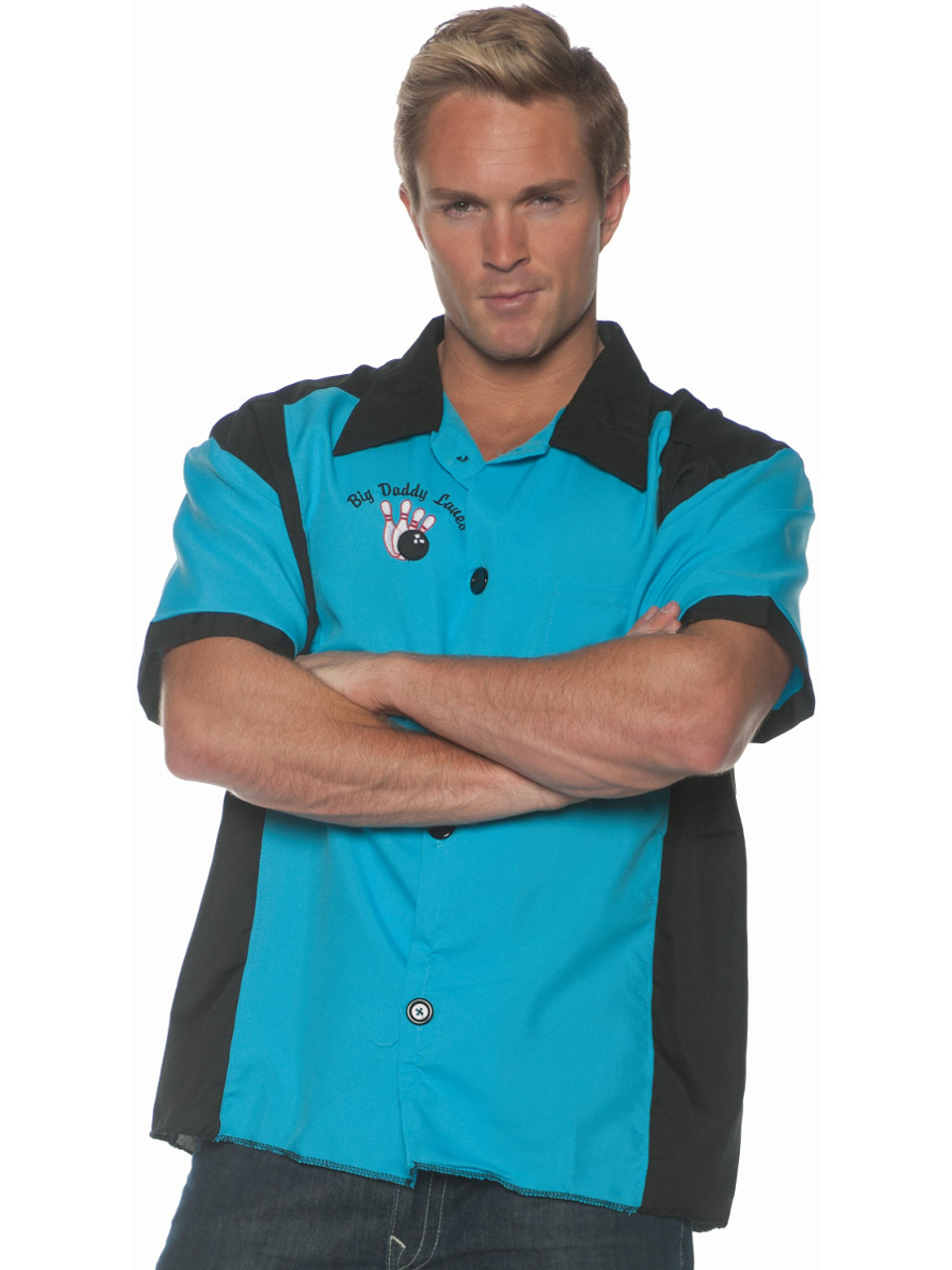 Turquoise Mens Bowling Shirt
