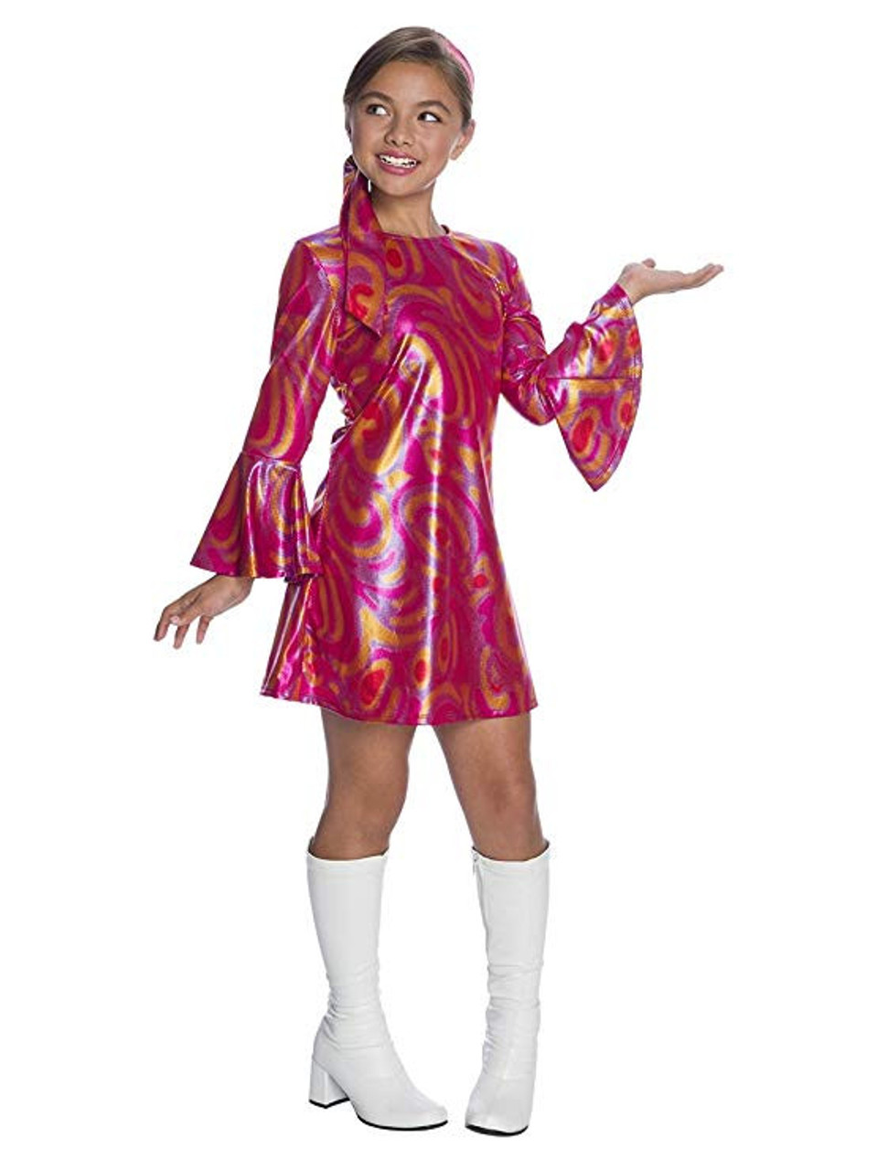 Fuschia Swirl Disco Diva Girls Costume Dress