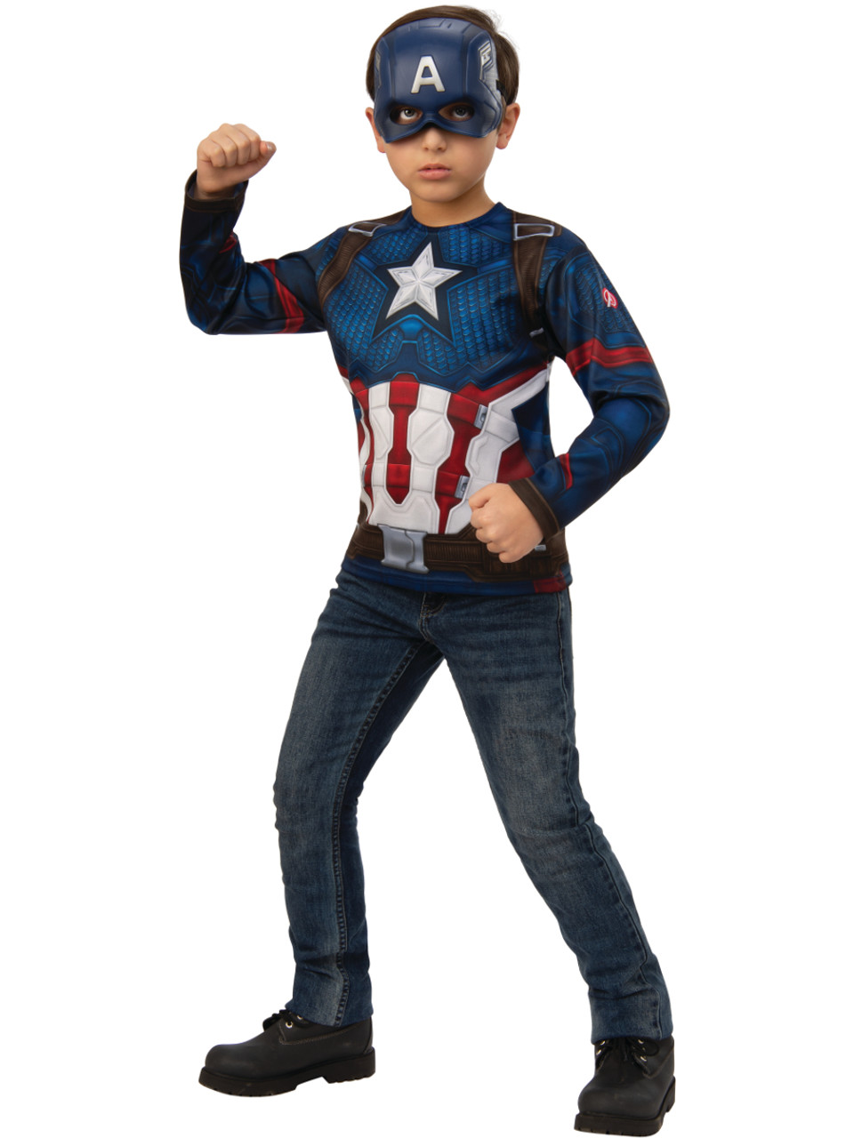 Avengers Endgame Captain America Shirt And Mask Boy S Costume