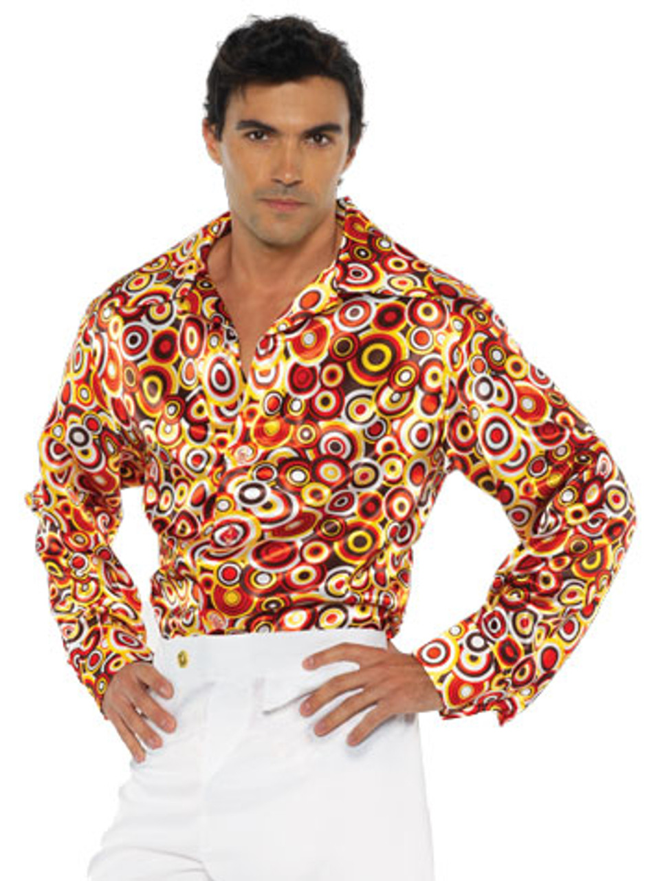  VIVICOLOR Mens 70s Disco Costume Disco Shirt Outfit