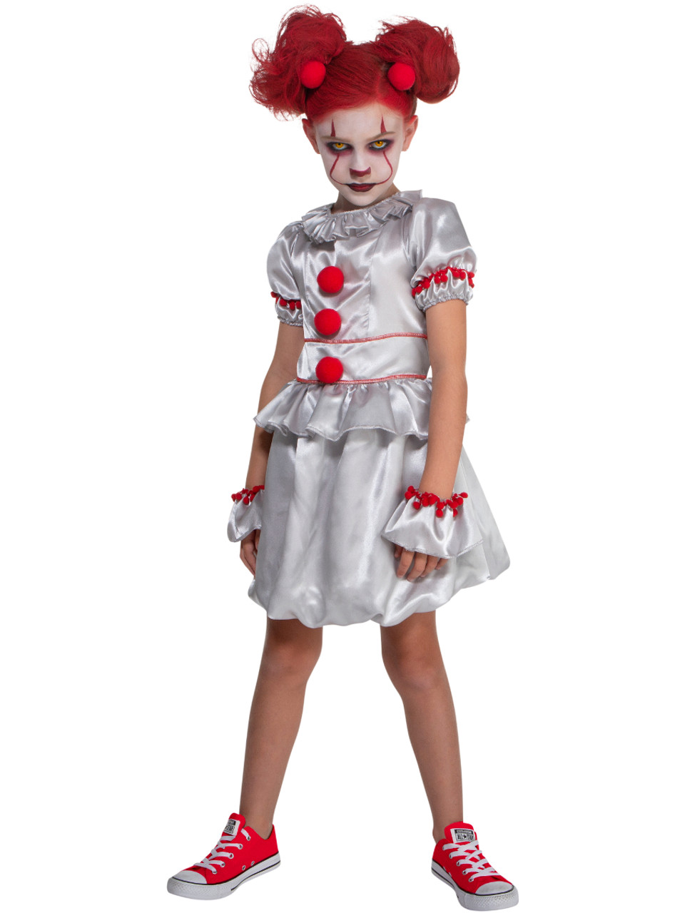 Vintage Sinister Clown Girl's Costume