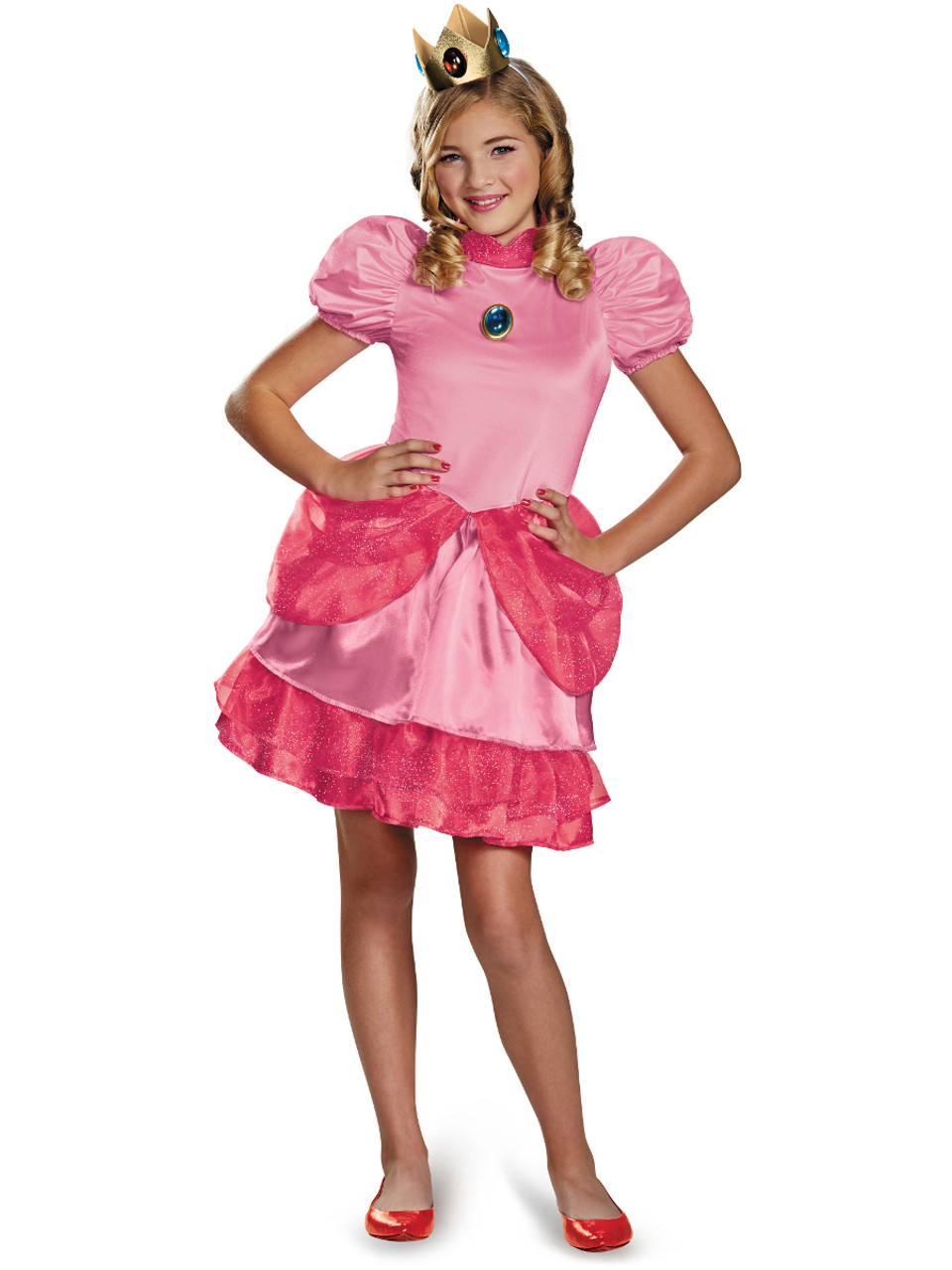 Super Mario Borthers Princess Peach Short Dress Girl's Costume