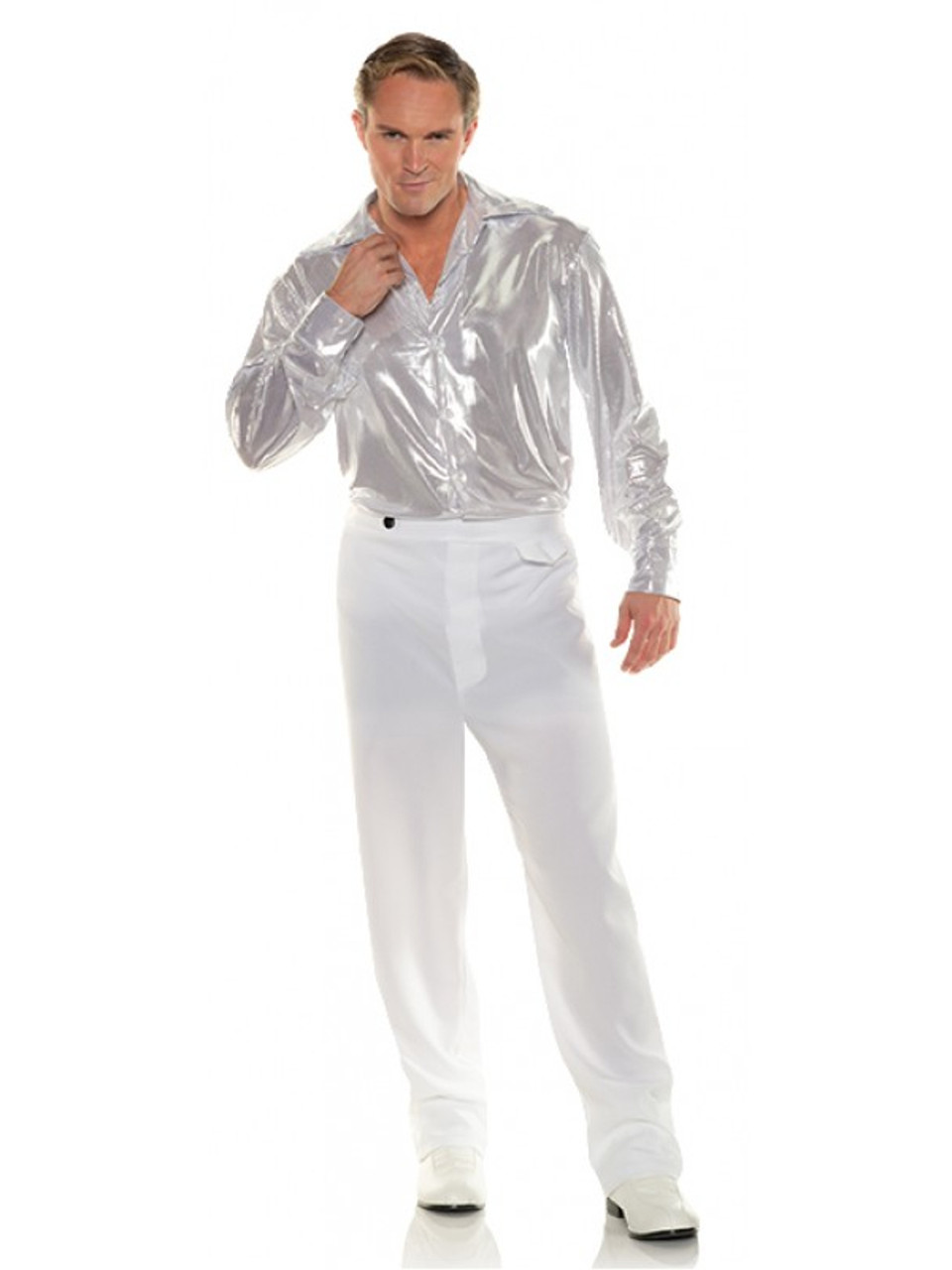 silver 70s disco dress