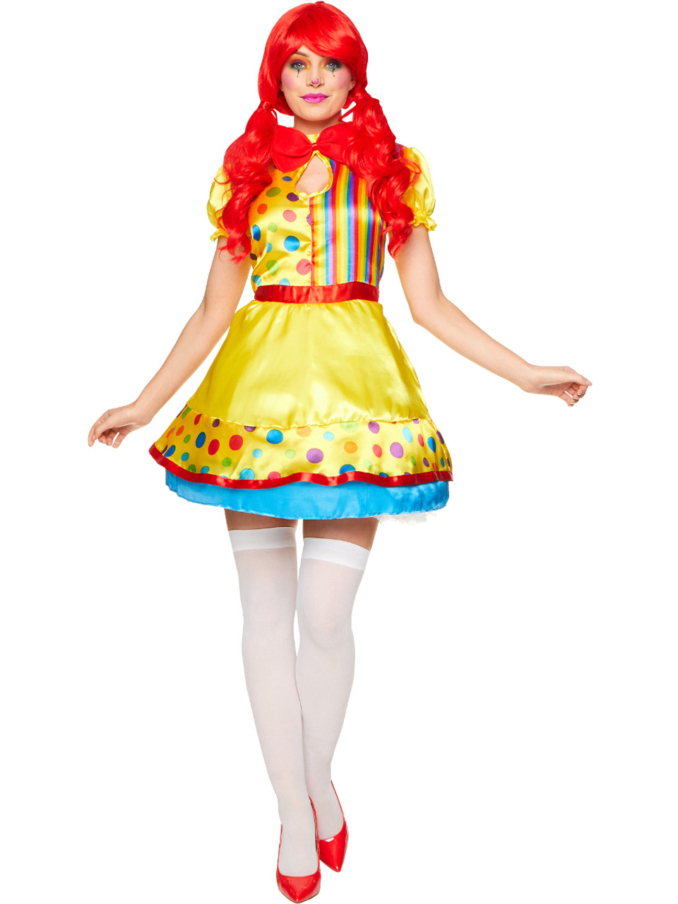 Yellow Circus Clown Girl Women's Costume