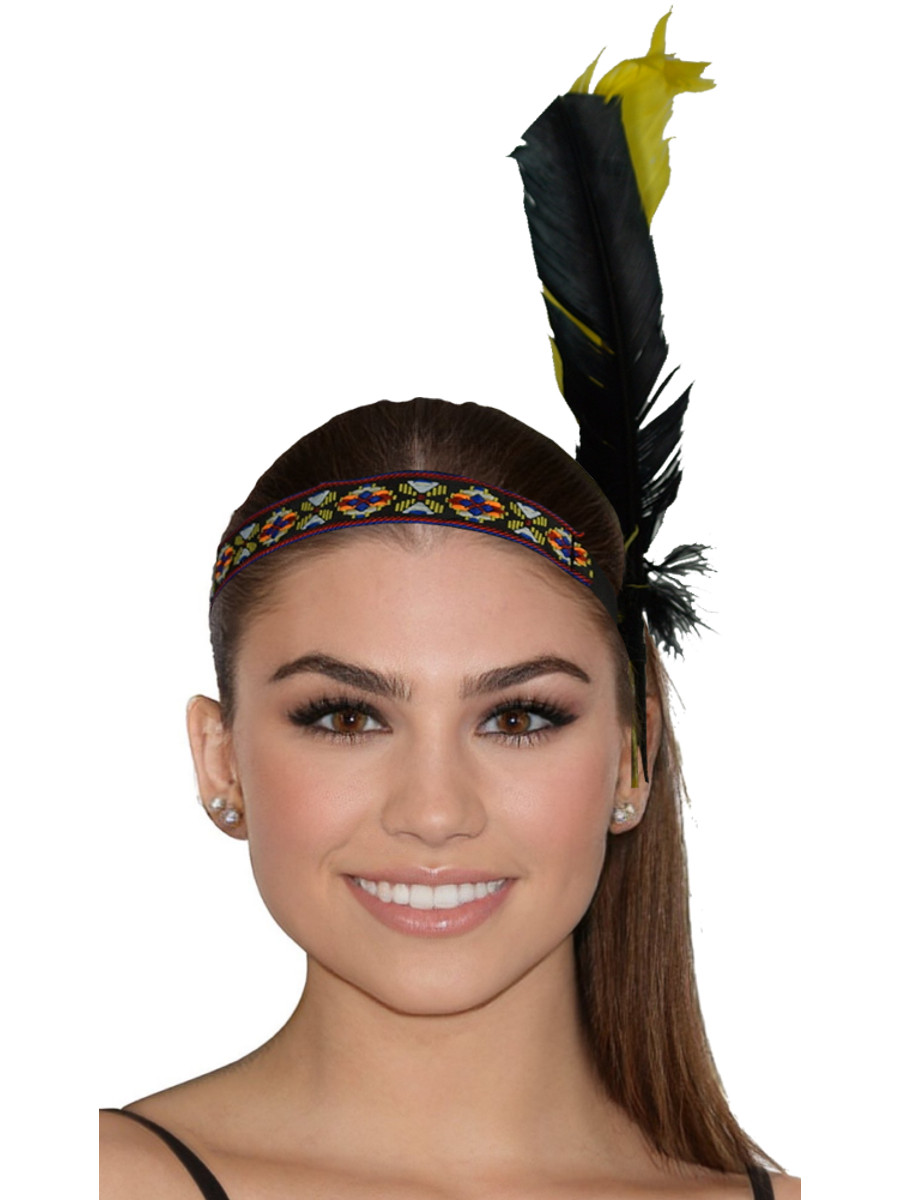Black And Yellow Feather Headband
